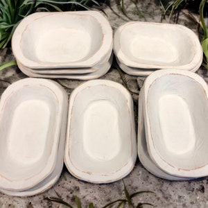 Wholesale Bundle of 10 - Mini Dough Bowls Bright White Style B - Candle Ready