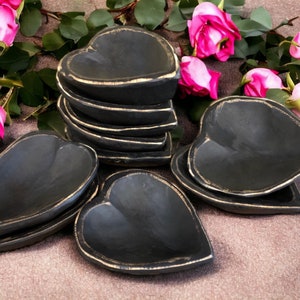 Wholesale Bundle of 10 - Mini Heart Bowls Black - Candle Ready