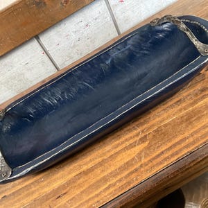 Rustic * Bowl * Navy with Handles