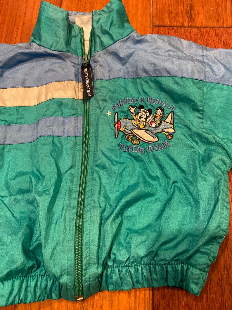 2T Vintage 90s Mickey Mouse and Donald Duck Color Block Windbreaker