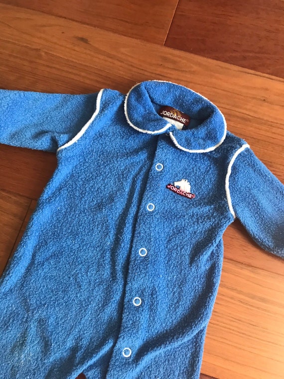 6-9M Jordache Terry Cloth Footed Romper Vintage Ba