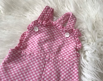 6-9 M Carters Pink Houndstooth Overalls Vintage Pink Overalls Vintage Babygirl Clothes