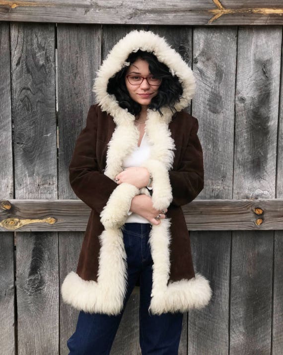 Vintage 60's 70's Princess Coat Suede small Penny