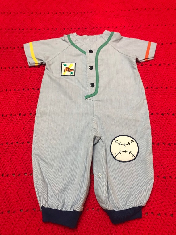 12 Months Tiny Tots Original Baseball Coveralls Vi