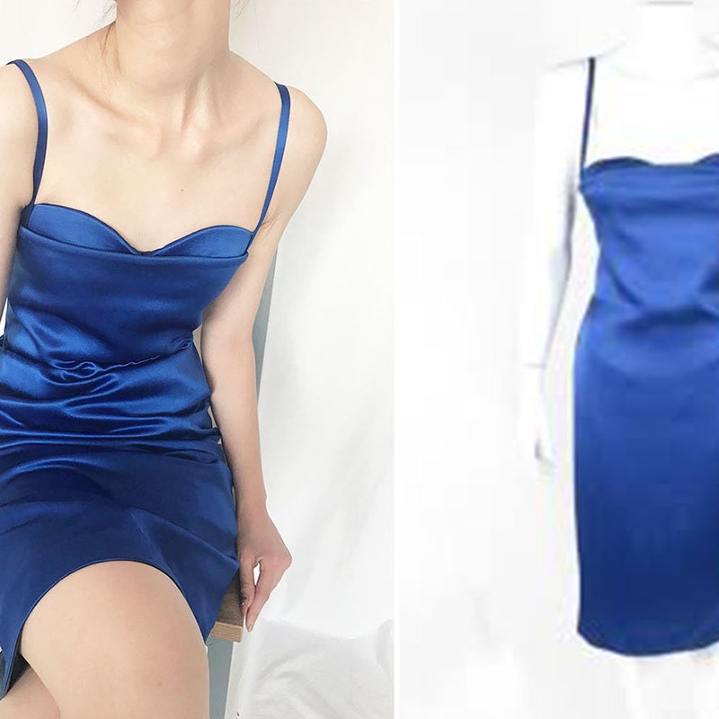 Hazel Tie-Dye Satin Bodycon V-Neck Spaghetti Strap Backless Maxi Slip Dress main image 1