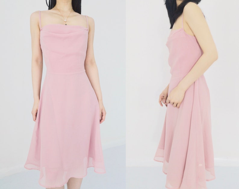 Dusty Pink Chemise Silky Baby Pale Pastel Light Spaghetti Etsy