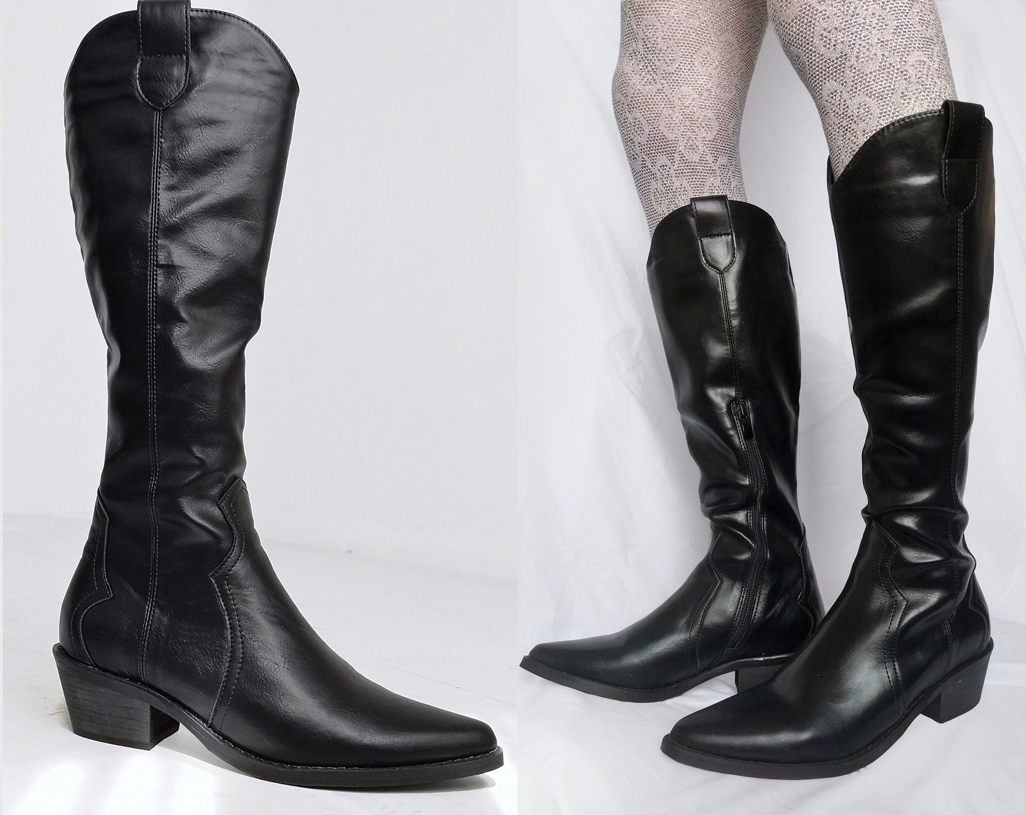 wood heel cowboy boots