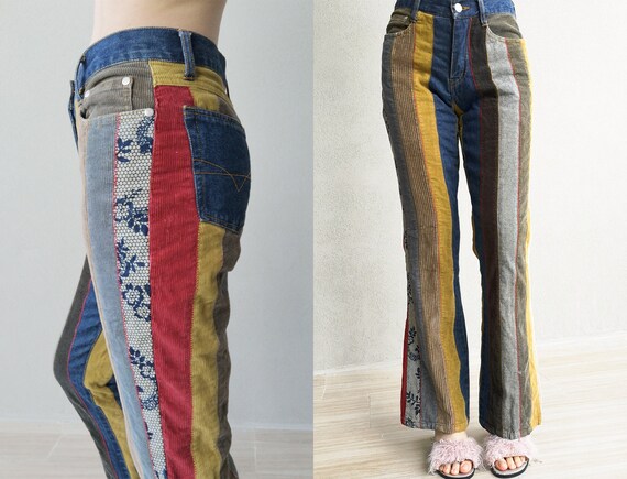 striped jeans colorful