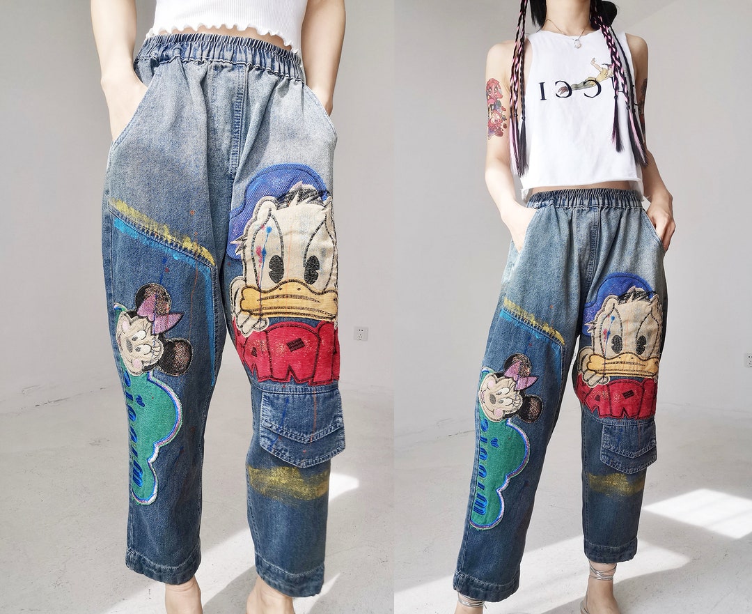 Blue Acid Wash Distressed Side Split Jeans - Carely main image 1