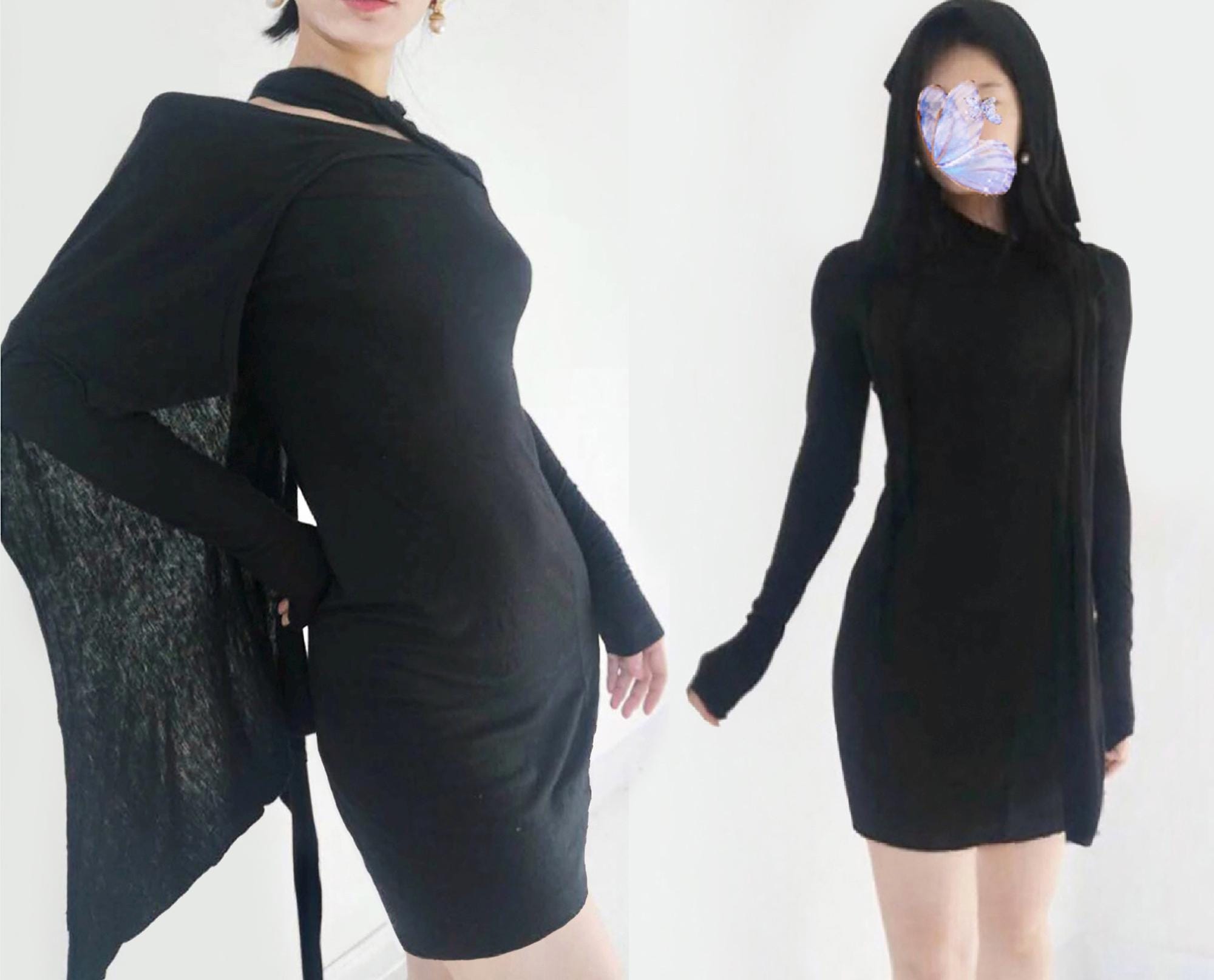 ANN DEMEULEMEESTER アシンメトリー ワンピース ブラック 34 ANN DEMEULEMEESTER アシンメトリー ワンピース ブラック 34