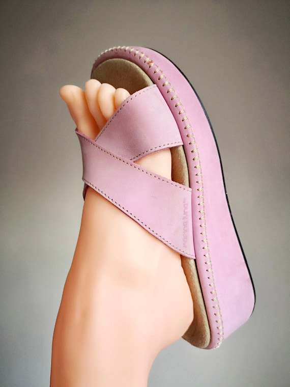 Marina Luna Spain Pink  pastel pink suede Leather 