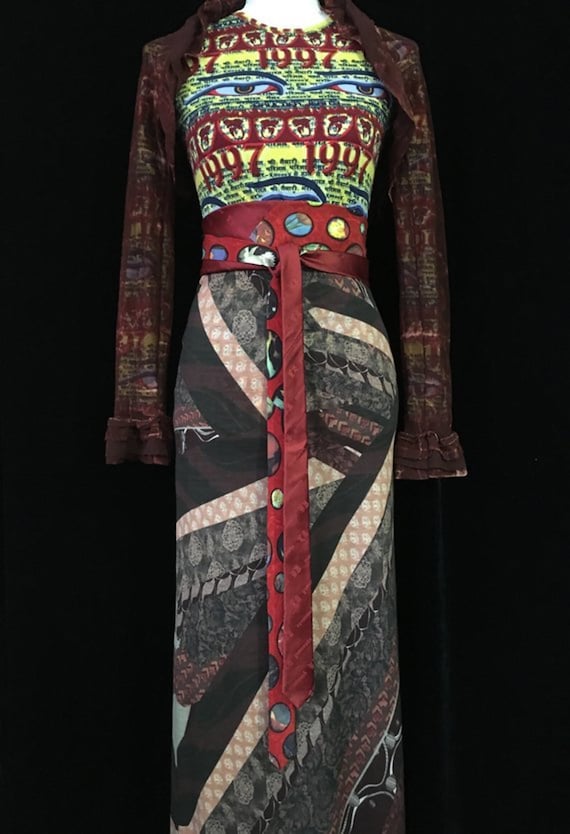 Jean Paul Gaultier  brown  knit maxi skirt high w… - image 10