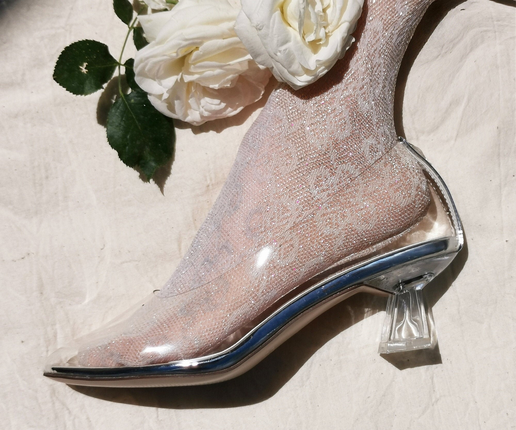 Clear Heels - White – Ovolo Shoes