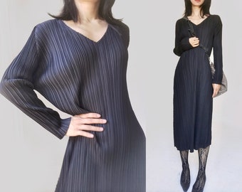 V neck ruched minimal wrinkle long sleeve maxi dress ruching simple black dress mod crinkle long midi slinky slip deep