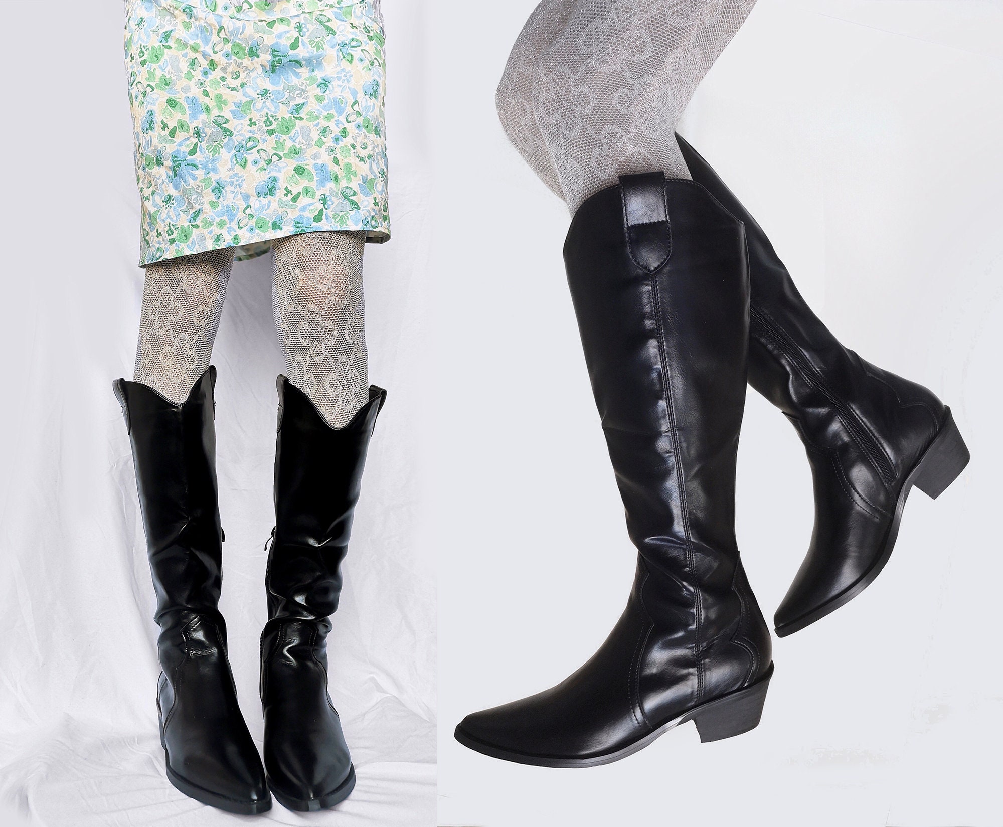 wood heel cowboy boots