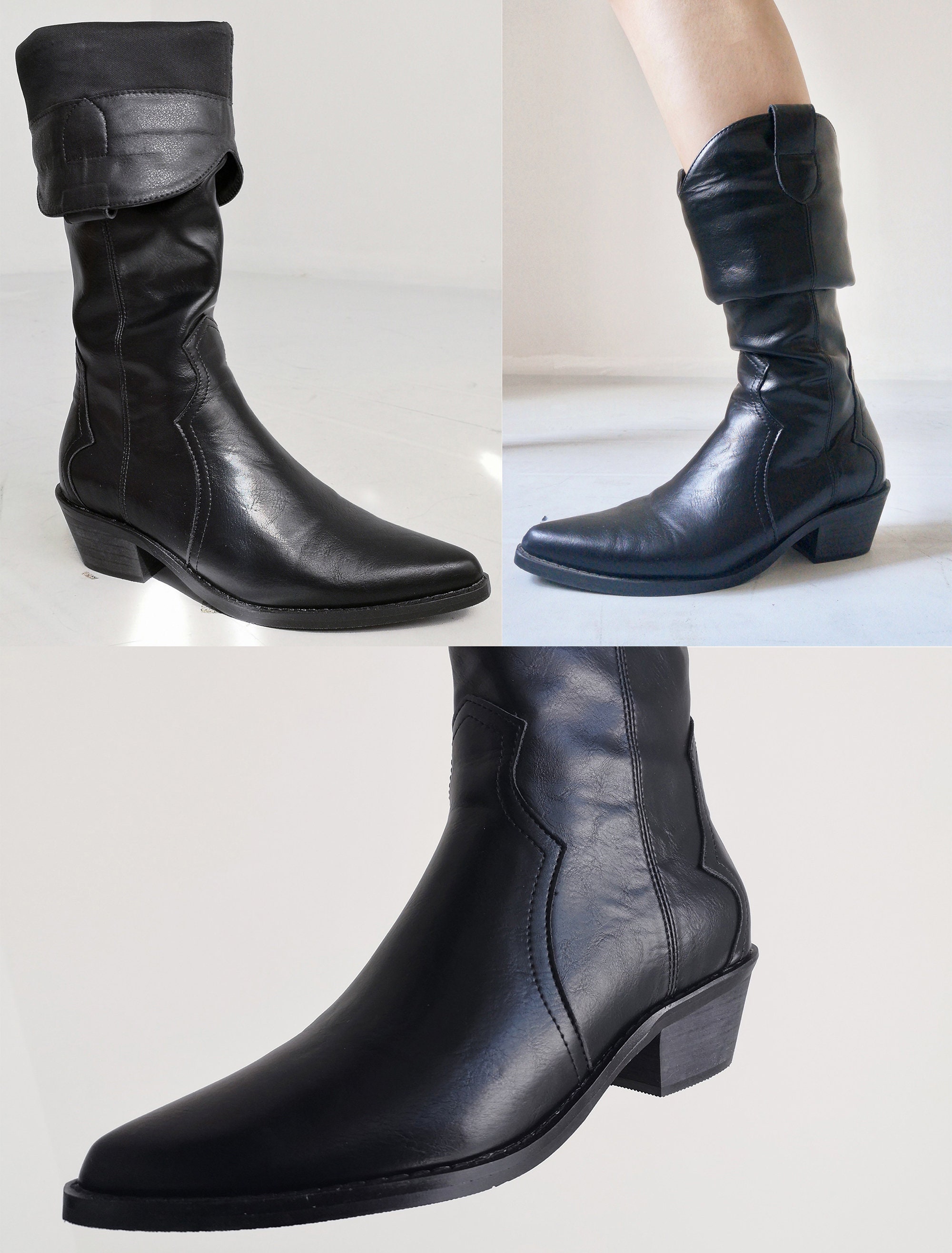 wood heel cowboy boots