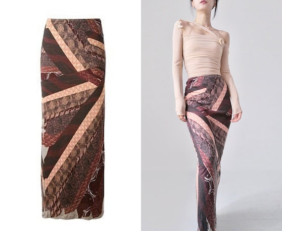 Jean Paul Gaultier  brown  knit maxi skirt high w… - image 1