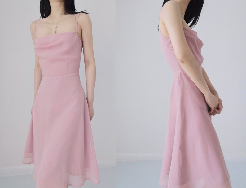 Dusty Pink Chemise Silky Baby Pale Pastel Light Spaghetti Etsy