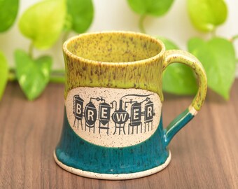 Brewer Beer Hand Thrown Ceramic Mug
