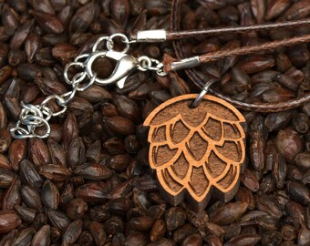 Natural Wood Outline Hop Pendant