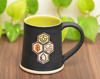 Beer Ingredients Hand Thrown Ceramic Mug