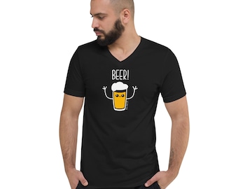 Unisex Short Sleeve V-Neck T-Shirt