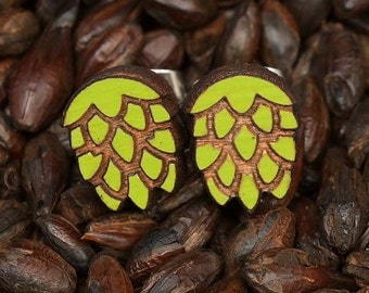 Green Hop Stud Earrings