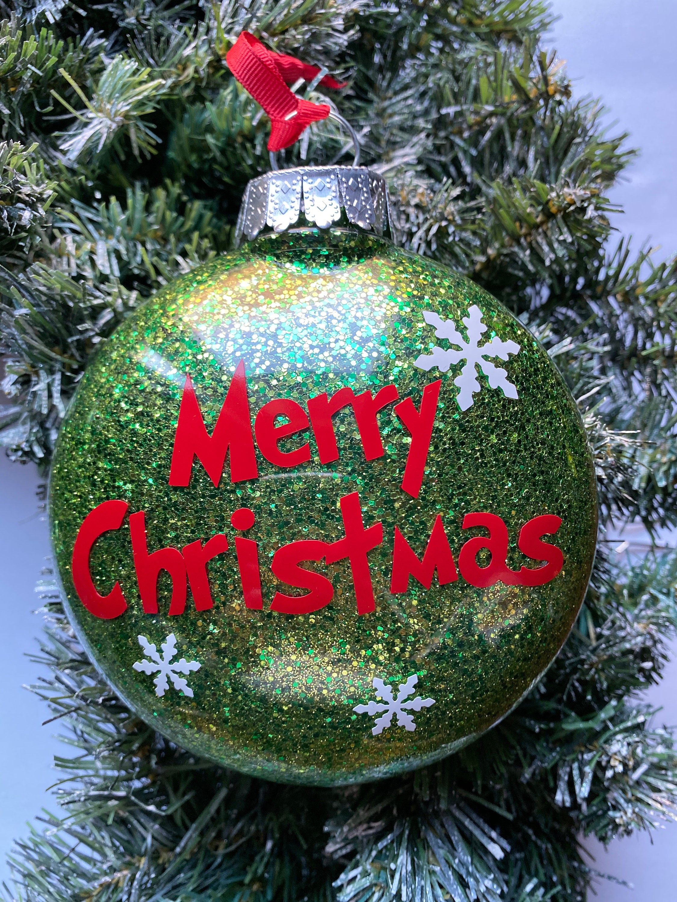 Set of 4 Grinch Inspired Ornaments Customizable Christmas | Etsy
