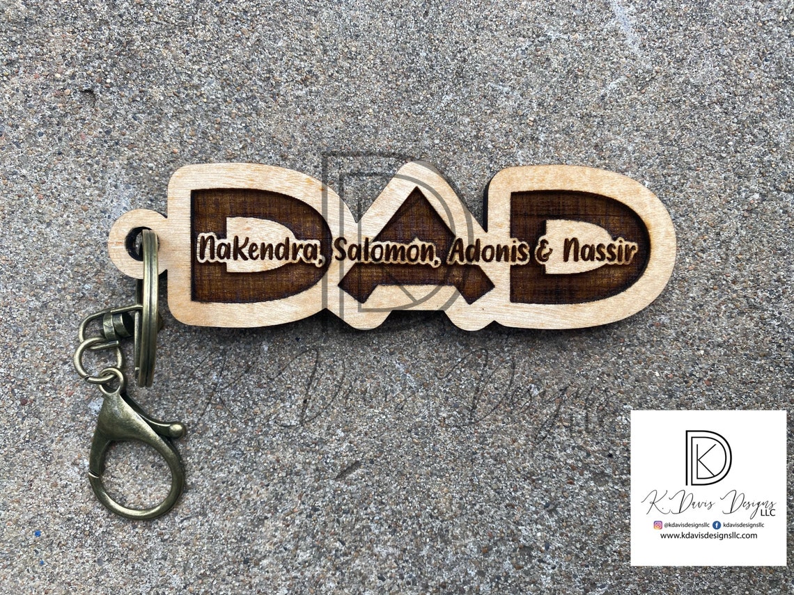 Dad Keychain Fathers Day Gift Custom Keychain Personalized - Etsy