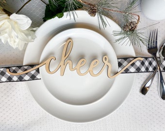 Customized Wood Christmas Place Cards for Dinner Party