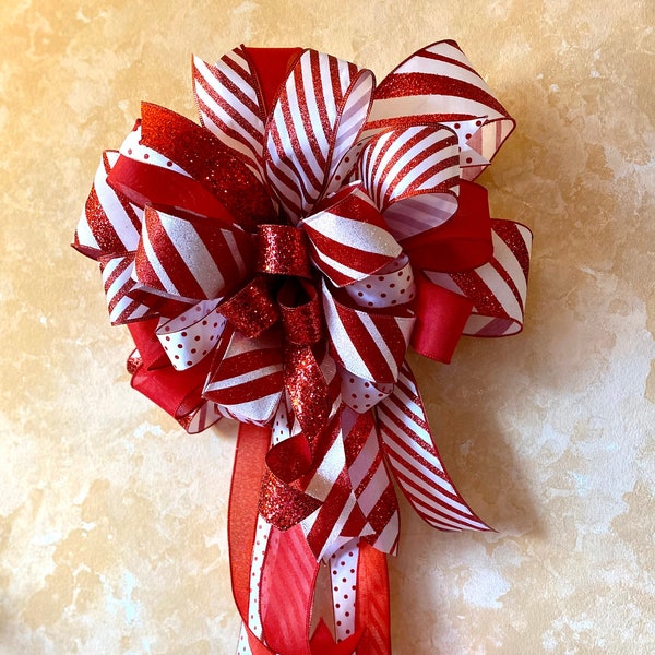 Christmas Tree Topper Bow Etsy