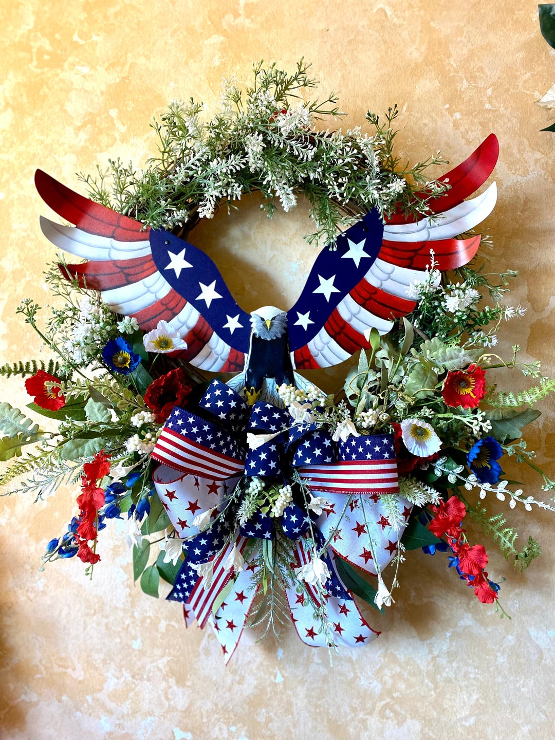 Eagle Wreath for Front Door,4th of July Decor,summer Patriotic Decor