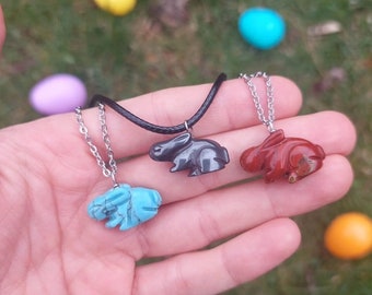 Mini Crystal Rabbit Necklace - Crystal Animal Necklace - Rabbit Jewelry - Bunny Necklace - Easter Gift - Rabbit Gift