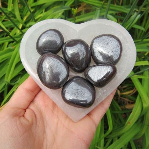 Hematite Tumbled Stone 1&quot; - Hematite Crystal - Polished Stones - Tumbled Crystal - Root Chakra Stone - Grounding Protection Stone