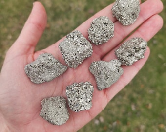 Raw Pyrite Stone 1" - Pyrite Crystal Cluster - Solar Plexus Healing Stone for Positivity & Prosperity - Fools Gold - Pyrite Nugget