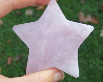 Rose Quartz Crystal Star Carving - Rose Quartz Stone Star - Pink Star Decor - Star Gift