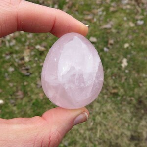 Rose Quartz Crystal Egg 1.5&quot;- Rose Quartz Stone Egg Carving - Pink Crystal Egg Decor - Easter Gift - Meditation Stone - Heart Chakra