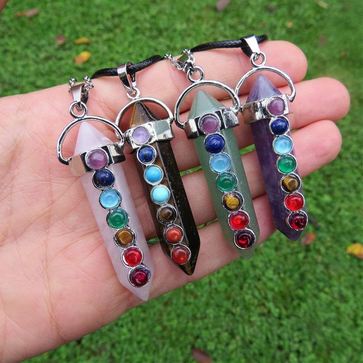 7 Chakra Necklace Chakra Stone Pendant Chakra Crystal Necklace Healing  Crystal Point Necklace Chakra Jewelry -  Singapore