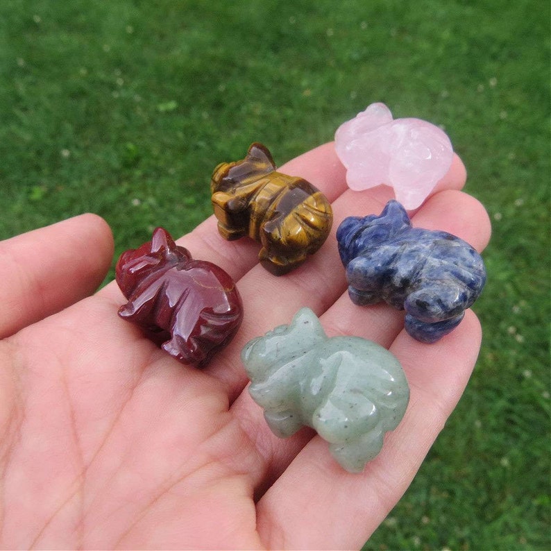 Mini Crystal Pig Figurine 1 Carved Stone Animal Carving Pig Gift Stone Pig Crystal Animal Pig Decor image 3