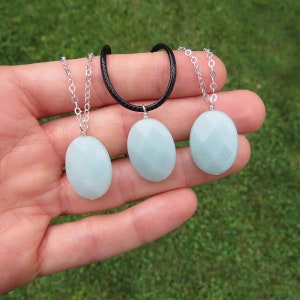 Amazonite Crystal Necklace Sterling Silver - Amazonite Stone Necklace - Blue Crystal Necklace - Amazonite Jewelry - Crystal for Calm image 3