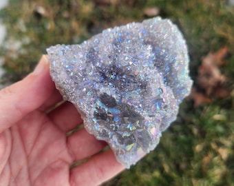 Amatista arcoíris de 7 cm - Piedra arcoíris morada - Decoración de amatista - Regalo de cristal