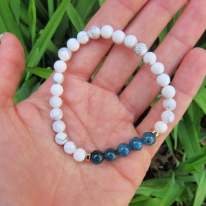 White Stone Bracelet Beaded Crystal Bracelet Calming Stone - Etsy