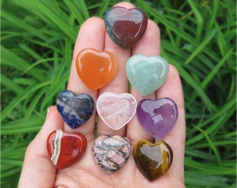 Mini Crystal Heart Stone Carving .75" - Carved Crystal Heart - Love Stone - Crystal Healing Stone - Heart Gift - Pocket Stone