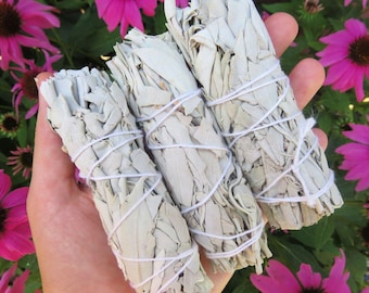 White Sage Smudge Stick 4"- Sage Natural Incense- Small Sage Bundle - White Sage Stick- Energy Cleansing Sage Aromatherapy- New Home Cleanse