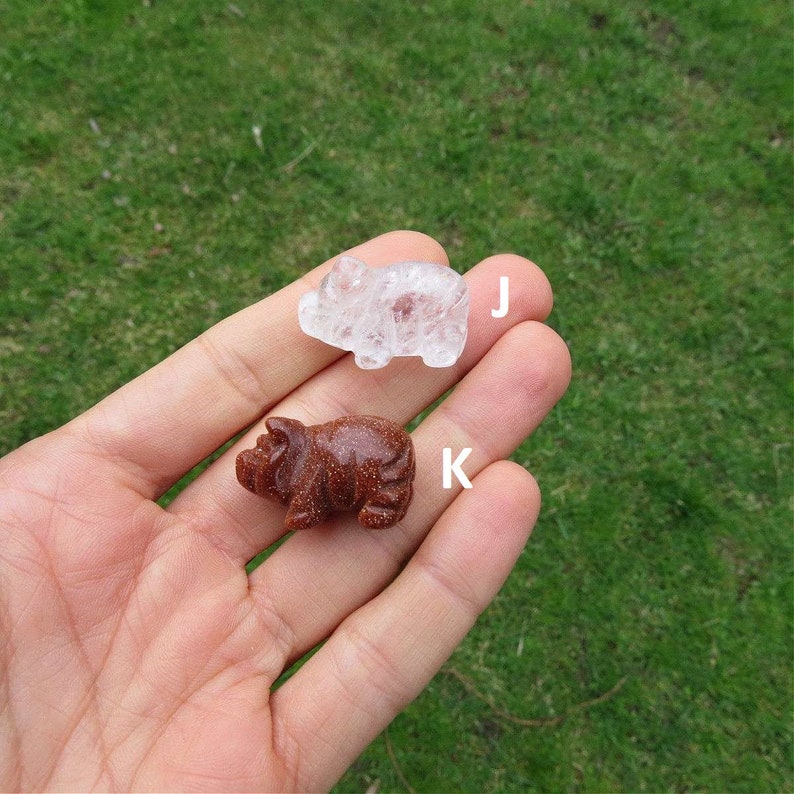 Mini Crystal Pig Figurine 1 Carved Stone Animal Carving Pig Gift Stone Pig Crystal Animal Pig Decor image 7