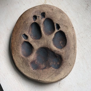 Cerâmica com pegada de animal de estimação