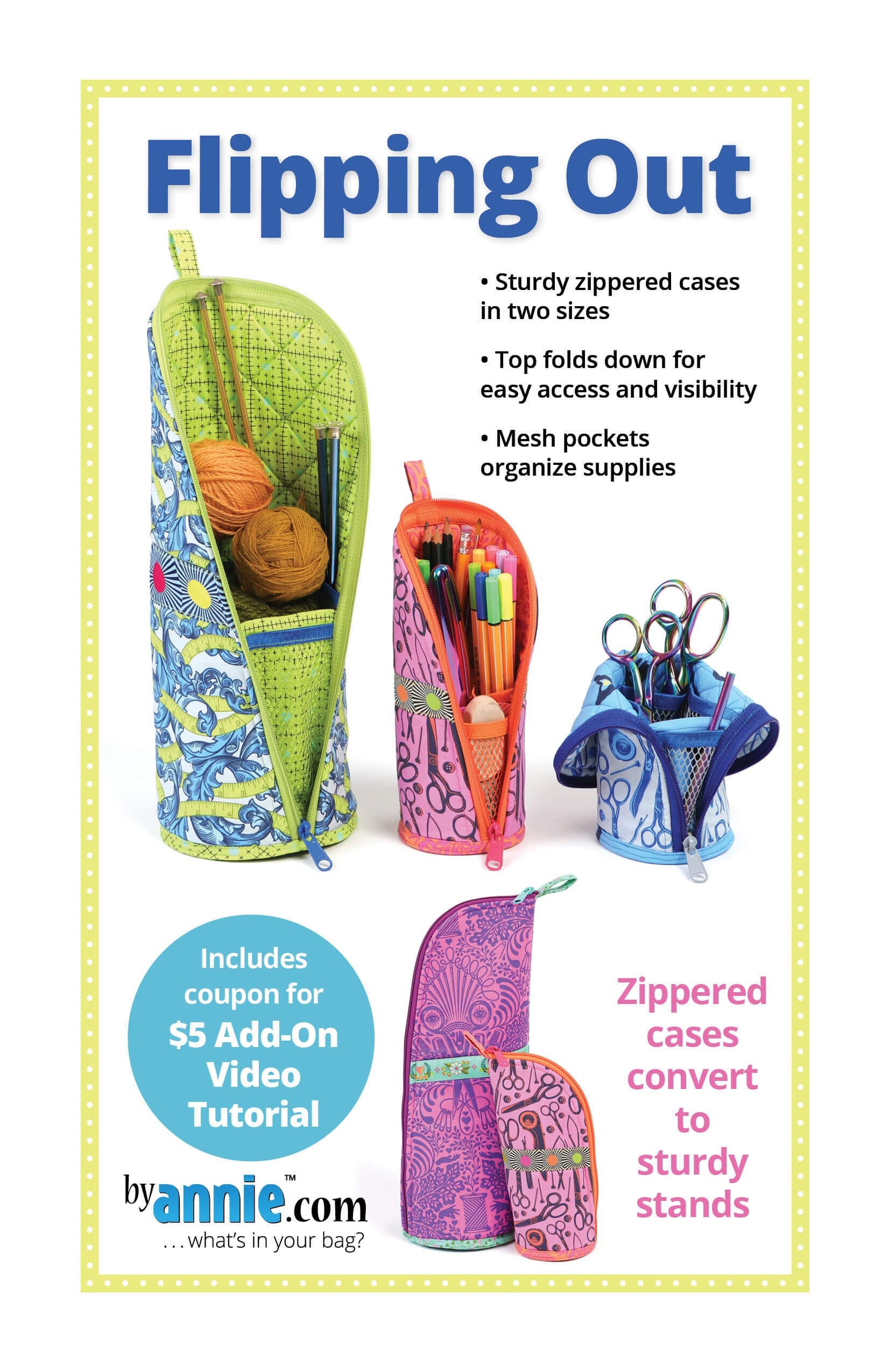 Kits & How To Flipping Out Pattern By Annie Sturdy Zippered Cases in
