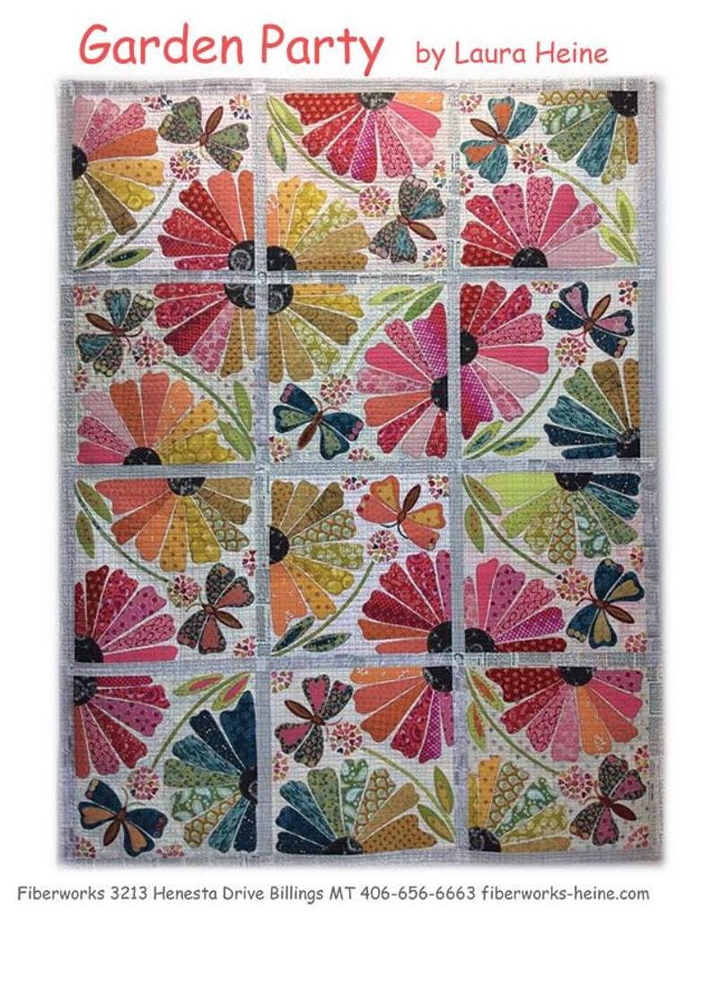 Garden Party Quilt Pattern By Laura Heine for Fiberworks | Etsy