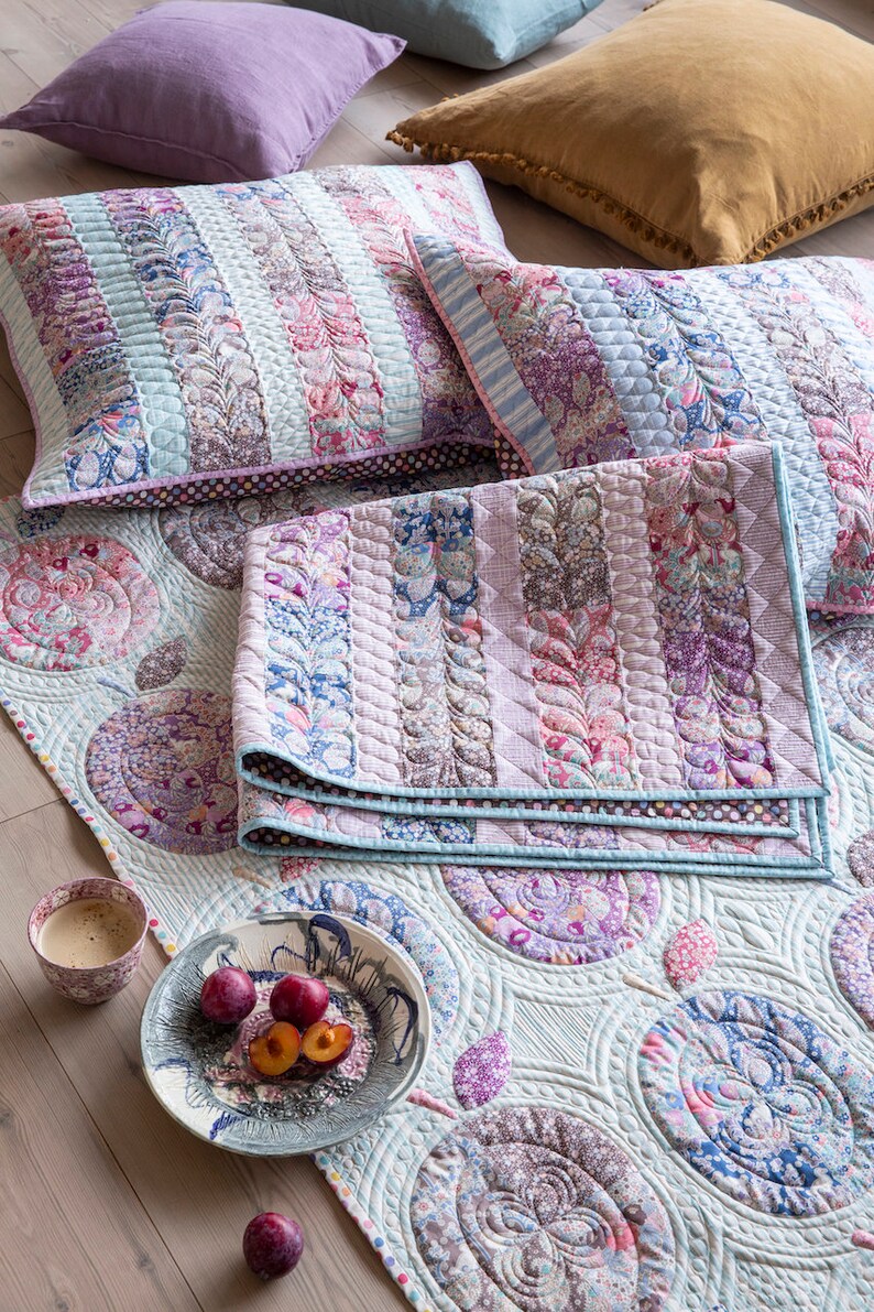 PLUM GARDEN by Tilda Fabrics Tone Finnanger TIL100186-12 yard continuous cuts Teardrop Nutmeg
