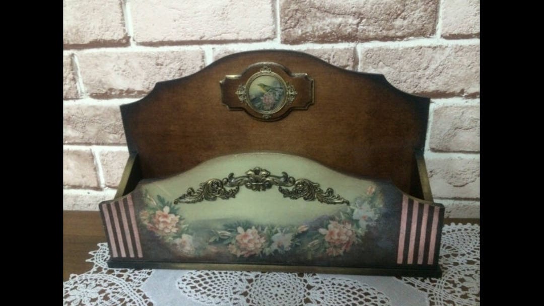 Decoupage Organizer Decoupage Magazine Holder Handmade Etsy